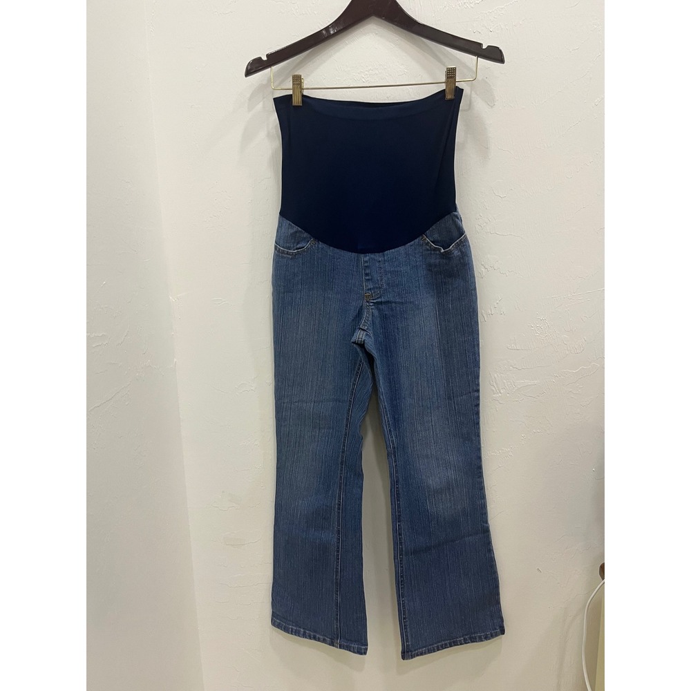 Motherhood Maternity Jeans Women Petite PS Blue Good Secret Fit Belly Bootcut